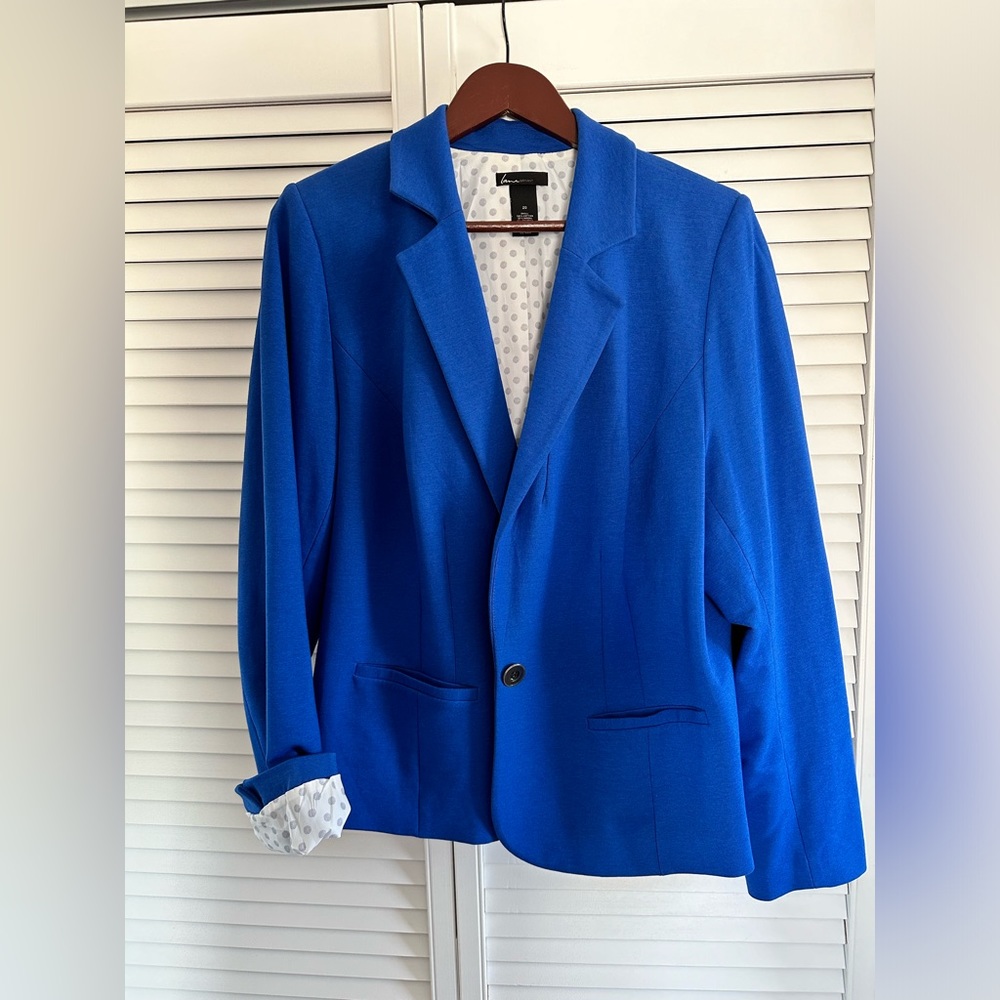 Lane Bryant knit blazer in cobalt